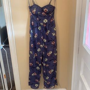 Dusty purple floral romper